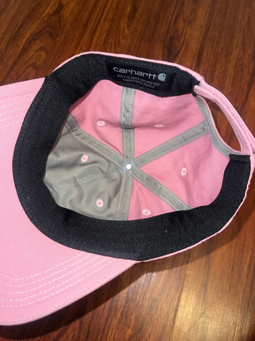 Carhartt Pink Canvas Baseball Cap with Leather Patch - Picture 4 of 4